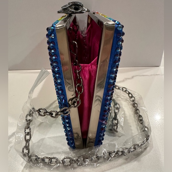 NIB NWT KURT GEIGER RAINBOW STONES CLUTCH/Crossbody - Picture 5 of 5